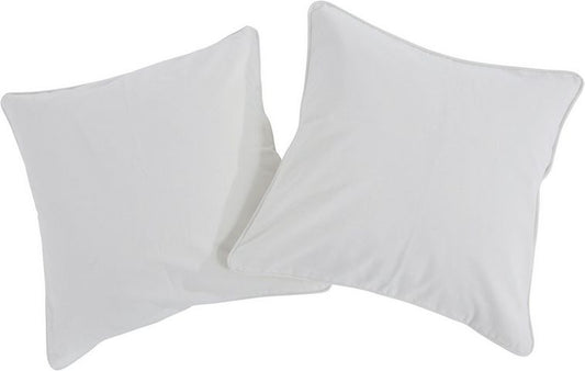 2er Set Kissenbezüge 50 x 50 cm Weiß, 100% Baumwolle, Dekorative Kissenbezug Sofakissen Couchkissen Dekokissen (50 x 50 cm, weiß)