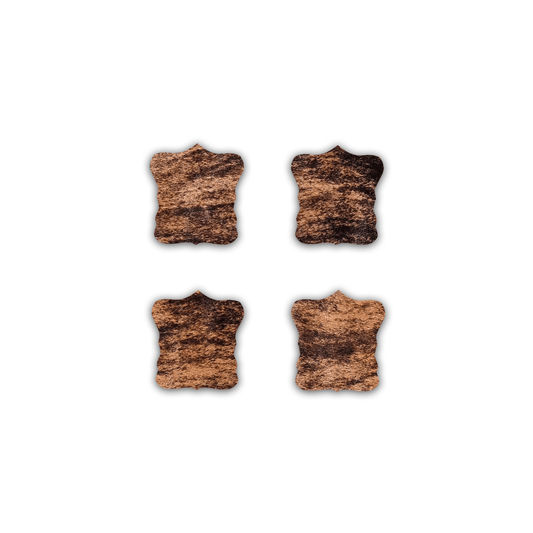 4x Echte Kuhfell Glasuntersetzer "Die exotische Schönheit" edel schlicht, pflegeleicht, rustikal braun gestromt, getigert 13cm - unendlich - schoen