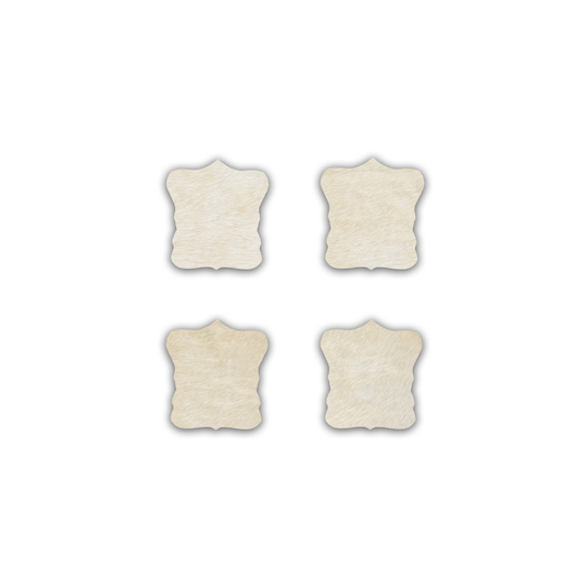 4x Echte Kuhfell Glasuntersetzer "Die klare Schönheit" edel schlicht, pflegeleicht, rustikal chrystal champanger 13cm Ø - unendlich - schoen