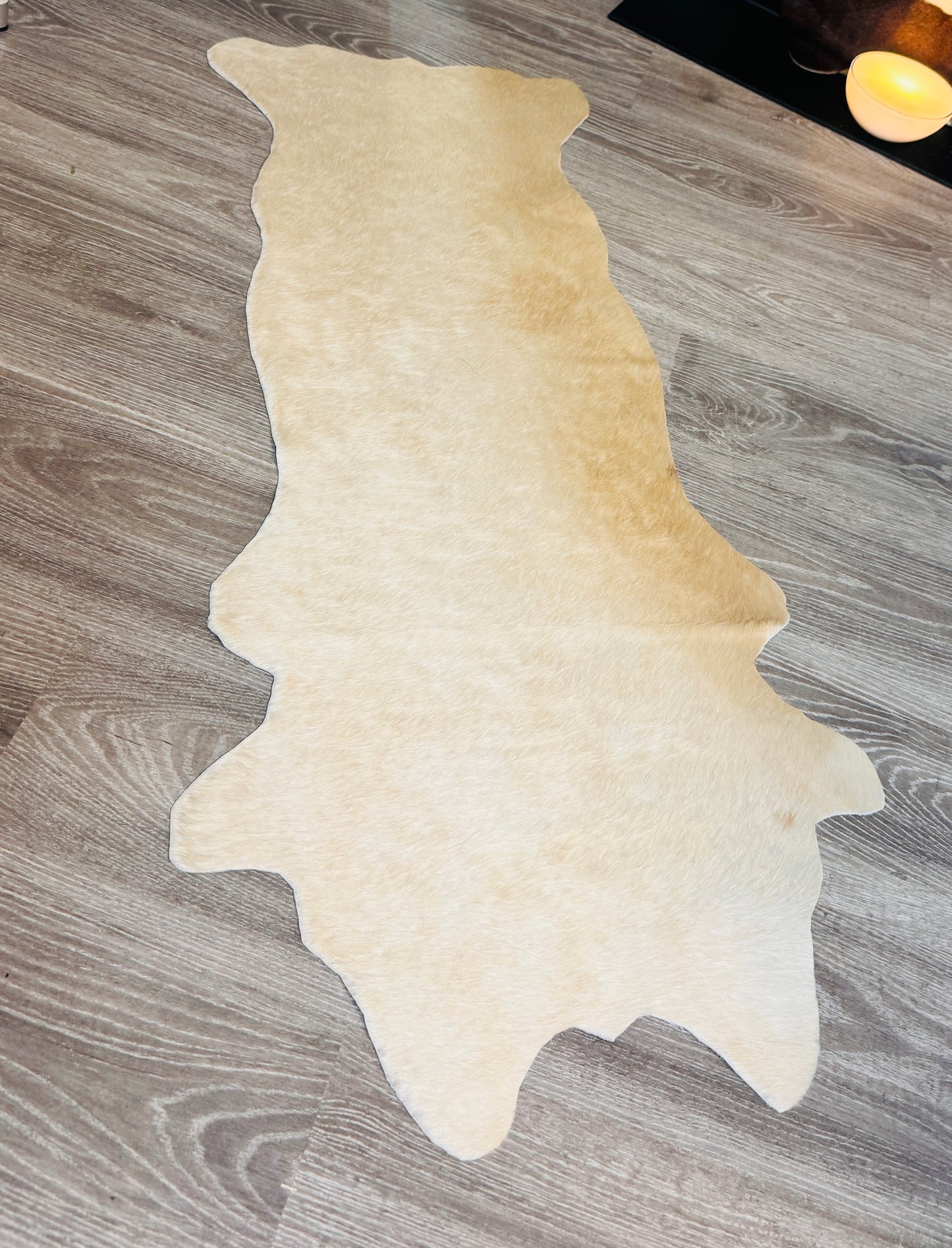 Rinderfell beige weiss echt 160x70cm