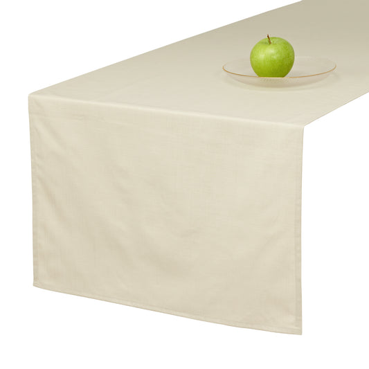 Tischläufer beige (Pelican) 50 x 150 cm aus 100% Baumwolle in höchster Qualität, Tischdecke für Wohnzimmer und Esstisch faltenfrei fallend, leicht zu reinigen