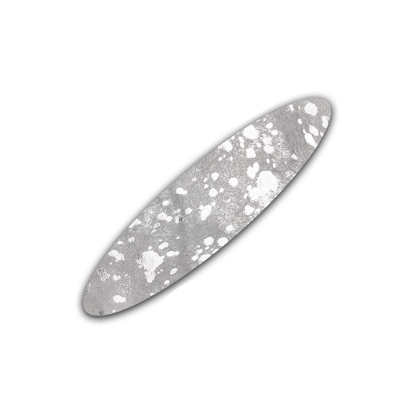Echt Kuhfell Tischläufer"Die glänzende Schönheit" Wohnzimmer Esstisch, oval silber sparkle metallic 15x50cm - unendlich - schoen