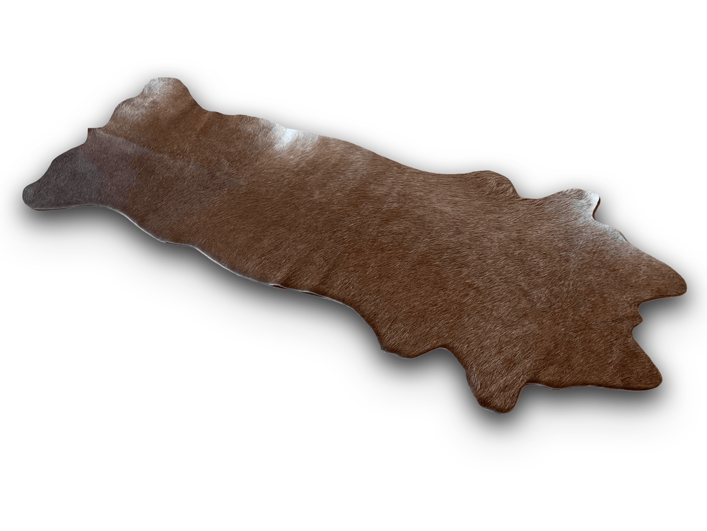 Echter Kuhfell Teppich klein "Die warme Schönheit" Handmade in Germany, Läufer für Wohnzimmer Flur Eingangsbereich, Rinderfell für kleinere Flächen, rustikal taupe braun 160x70cm / 120 x 55cm - unendlich - schoen