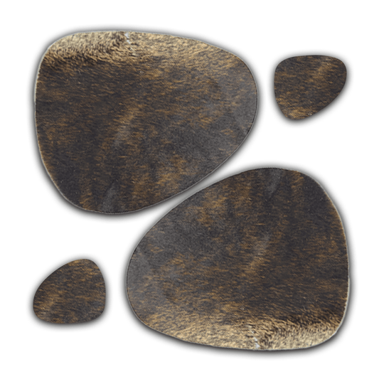 Echtes Kuhfell 2er - Platzset "Die exotische Schönheit" Tischset handgefertigt geruchsneutral Esstisch, oval braun gestromt, getigert 40x32cm - unendlich - schoen