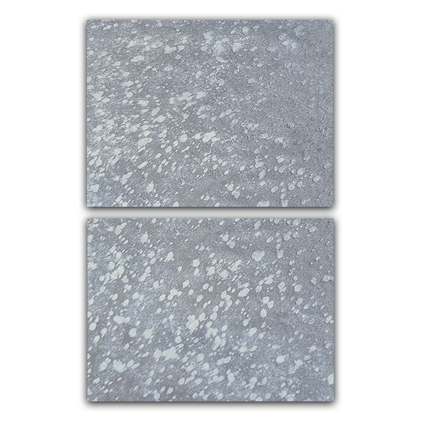 Echtes Kuhfell 2er - Platzset "Die glänzende Schönheit" Tischset handgefertigt geruchsneutral Esstisch, modern silber metallic sparkle 40x30cm - unendlich - schoen