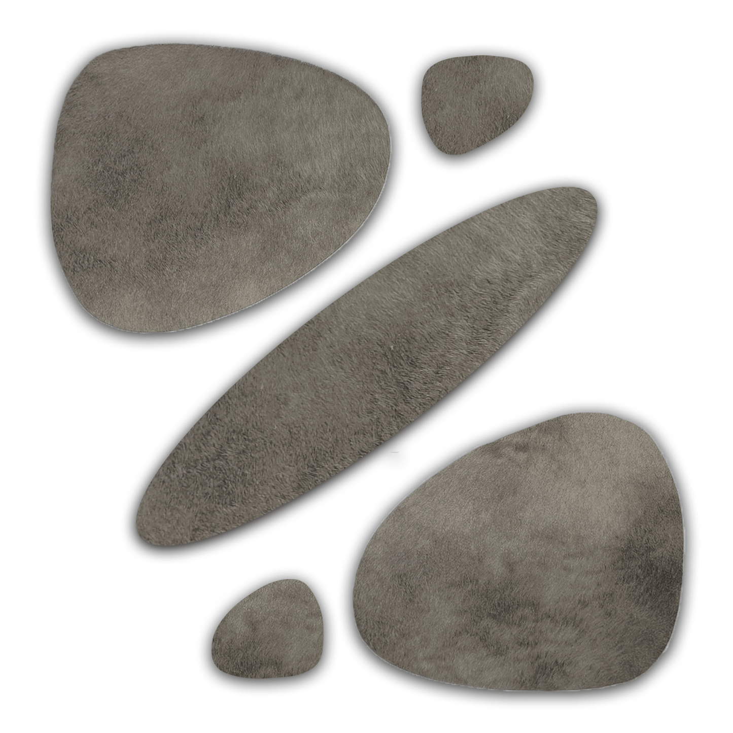 Echtes Kuhfell 2er - Platzset "Die moderne Schönheit" Tischset handgefertigt geruchsneutral Esstisch, oval taupe grau 40x32cm - unendlich - schoen