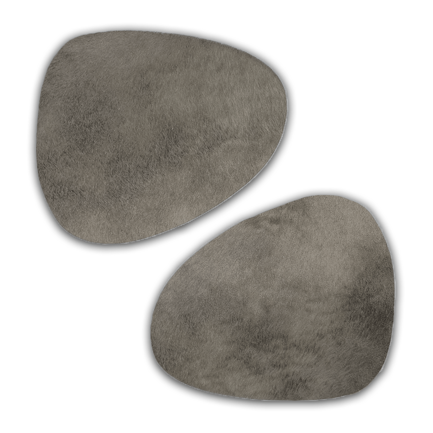Echtes Kuhfell 2er - Platzset "Die moderne Schönheit" Tischset handgefertigt geruchsneutral Esstisch, oval taupe grau 40x32cm - unendlich - schoen