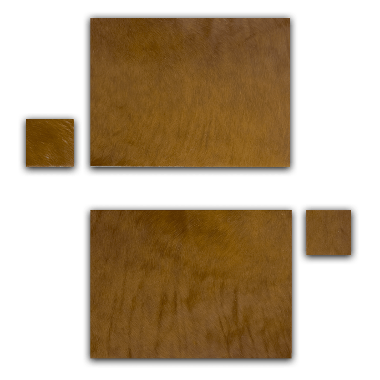 Echtes Kuhfell 2er - Platzset "Die natürliche Schönheit" Tischset handgefertigt geruchsneutral Esstisch, modern rotbraun 40x30cm - unendlich - schoen