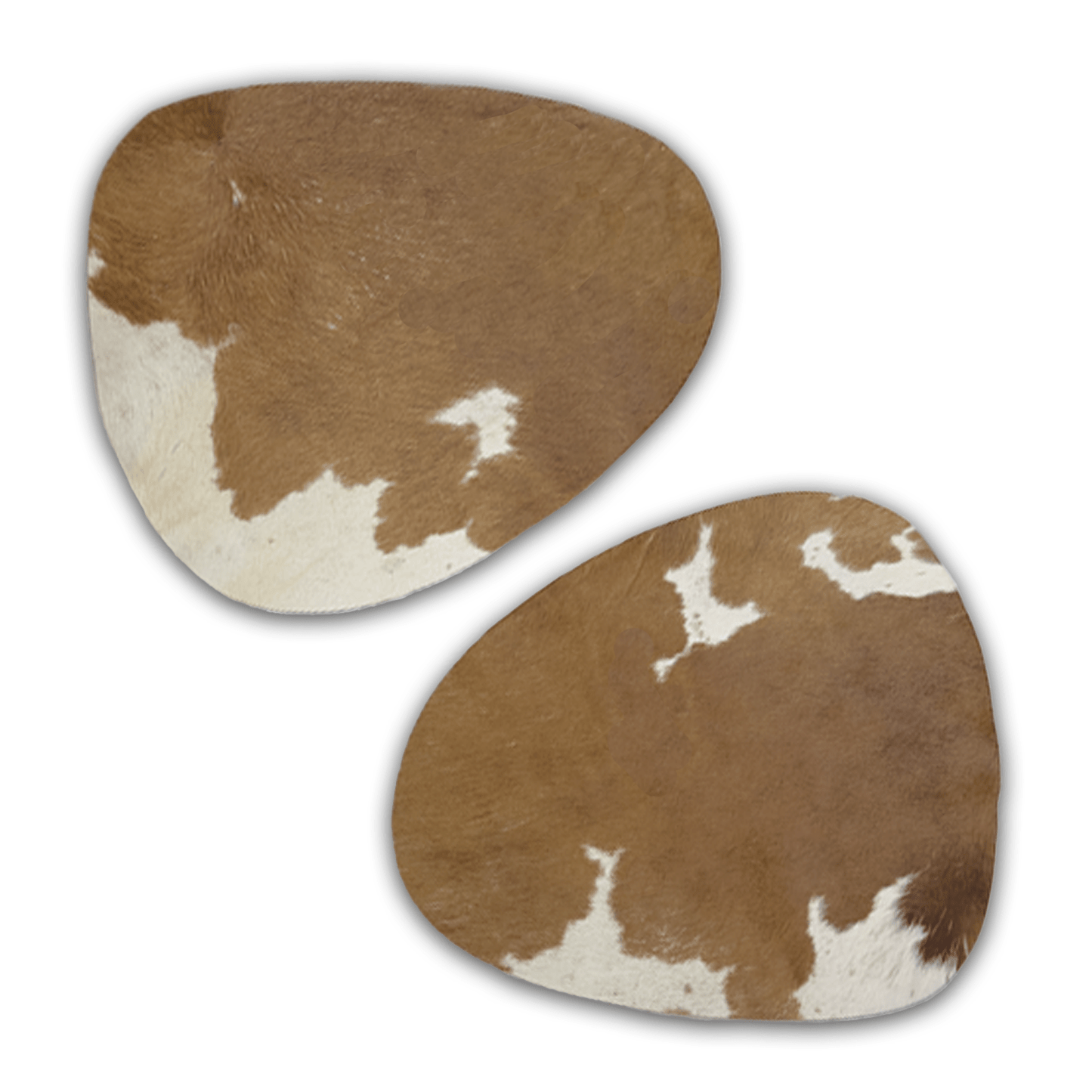 Echtes Kuhfell 2er - Platzset "Die rustikale Schönheit" Tischset handgefertigt geruchsneutral Esstisch, oval braun weiß 40x32cm - unendlich - schoen