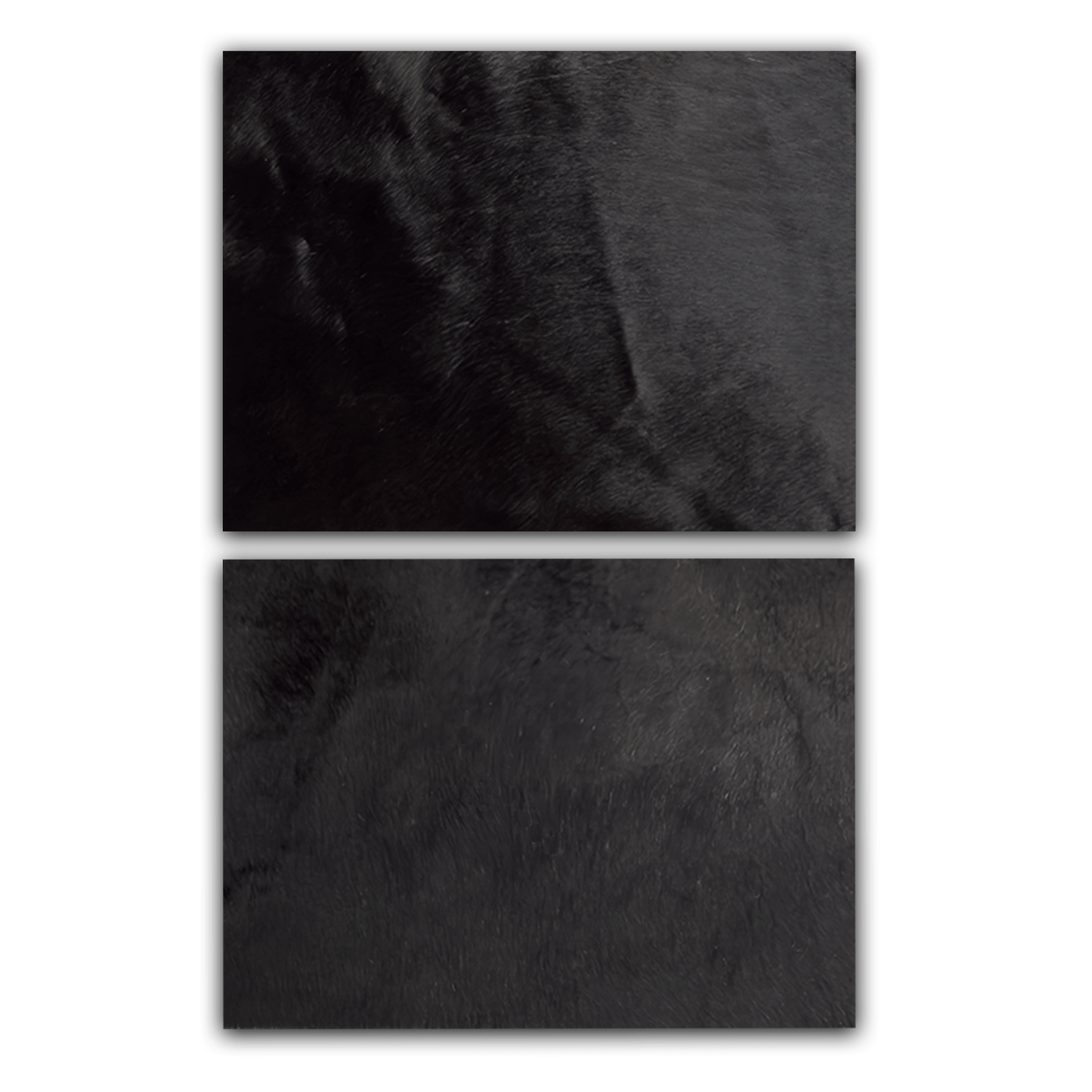Echtes Kuhfell 2er - Platzset "Die schlichte Schönheit" Tischset handgefertigt geruchsneutral Esstisch, modern schwarz 40x30cm - unendlich - schoen