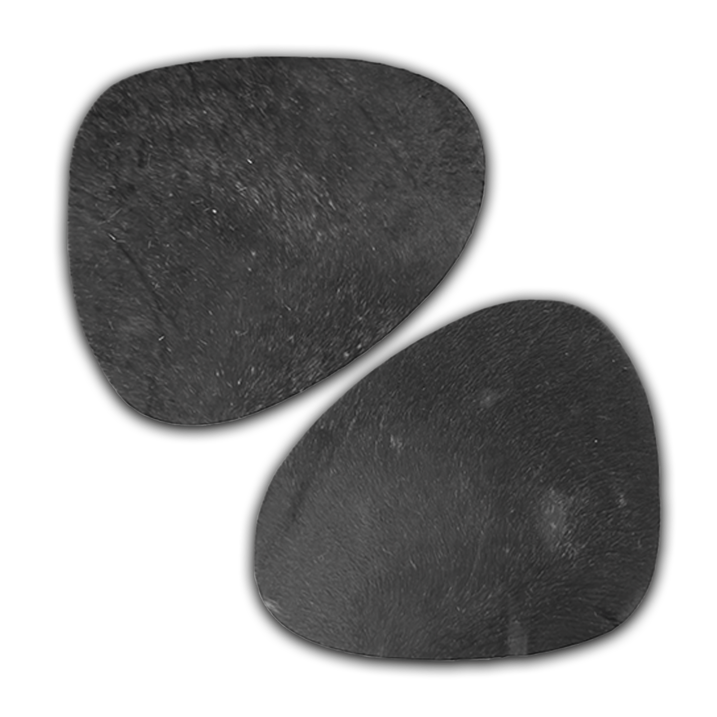 Echtes Kuhfell 2er - Platzset "Die schlichte Schönheit" Tischset handgefertigt geruchsneutral Esstisch, oval schwarz 40x32cm - unendlich - schoen