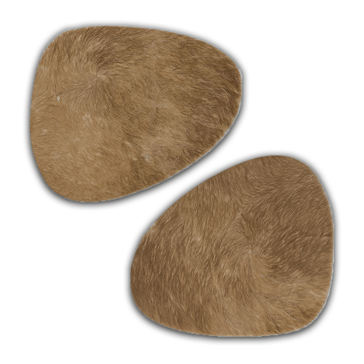 Echtes Kuhfell 2er - Platzset "Die warme Schönheit" Tischset handgefertigt geruchsneutral Esstisch, oval taupe braun 40x32cm - unendlich - schoen