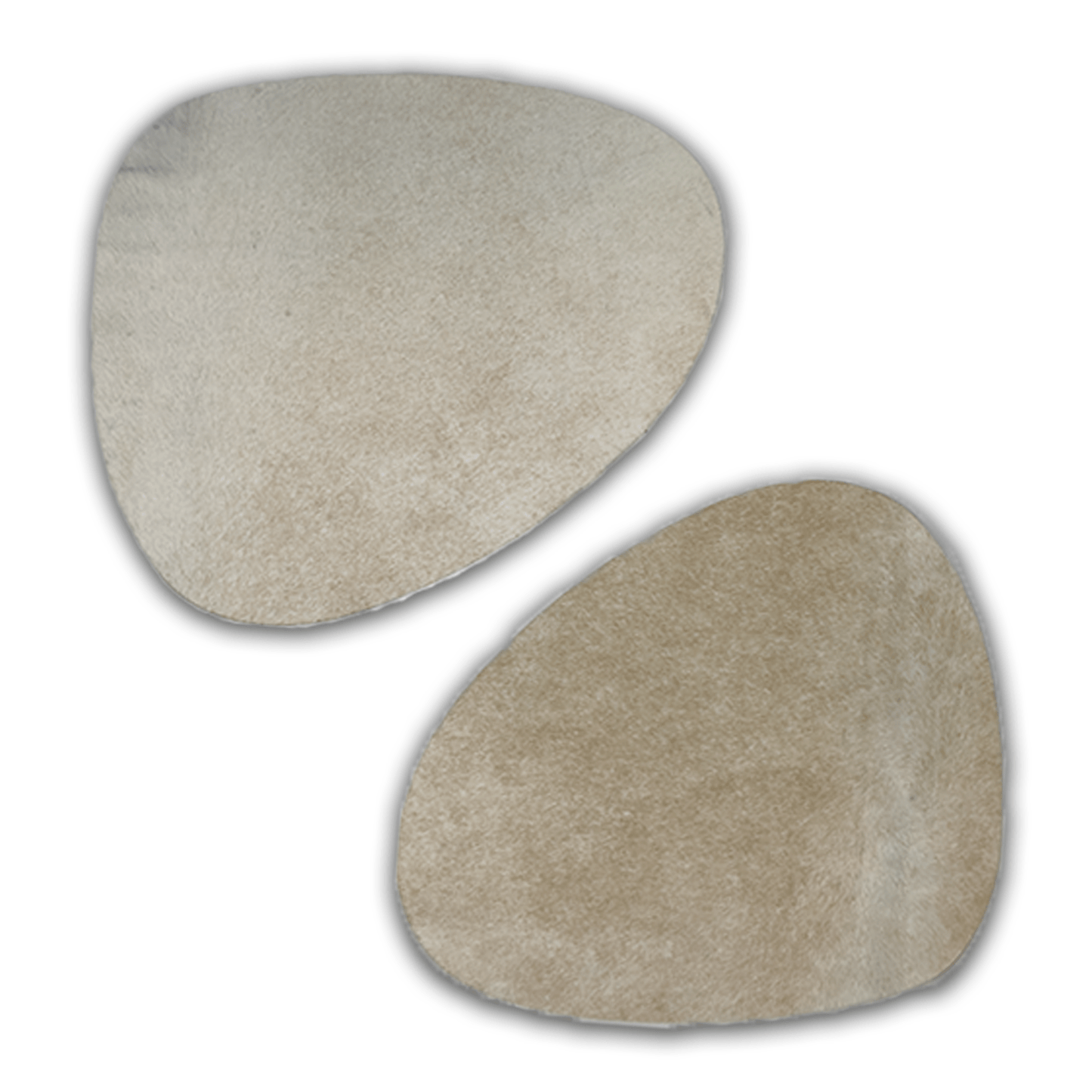 Echtes Kuhfell 2er - Platzset "Dien klare Schönheit" Tischset handgefertigt geruchsneutral Esstisch, oval chrystal weiss 40x32cm - unendlich - schoen