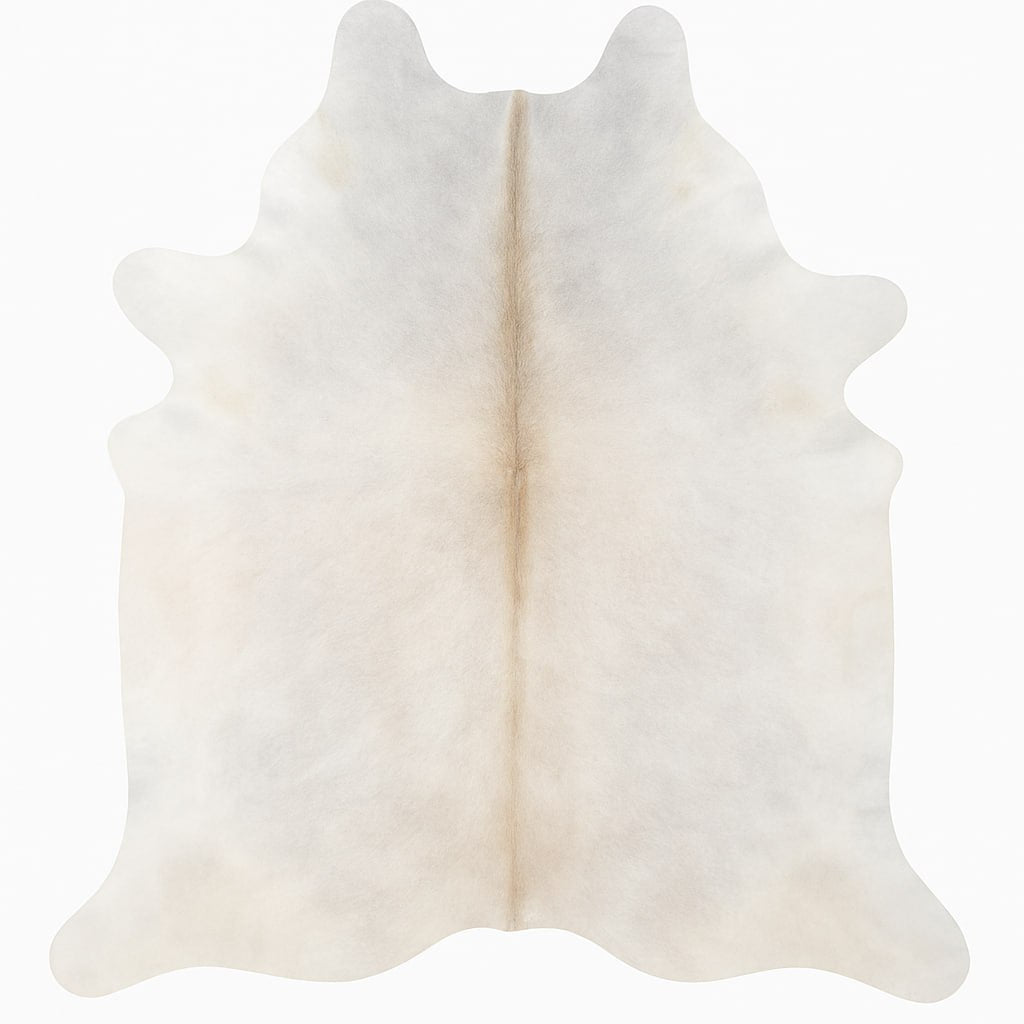 Kuhfell / Rinderfell Teppich "chrystal weiss" XL ca. 180 x 190 cm - unendlich - schoen