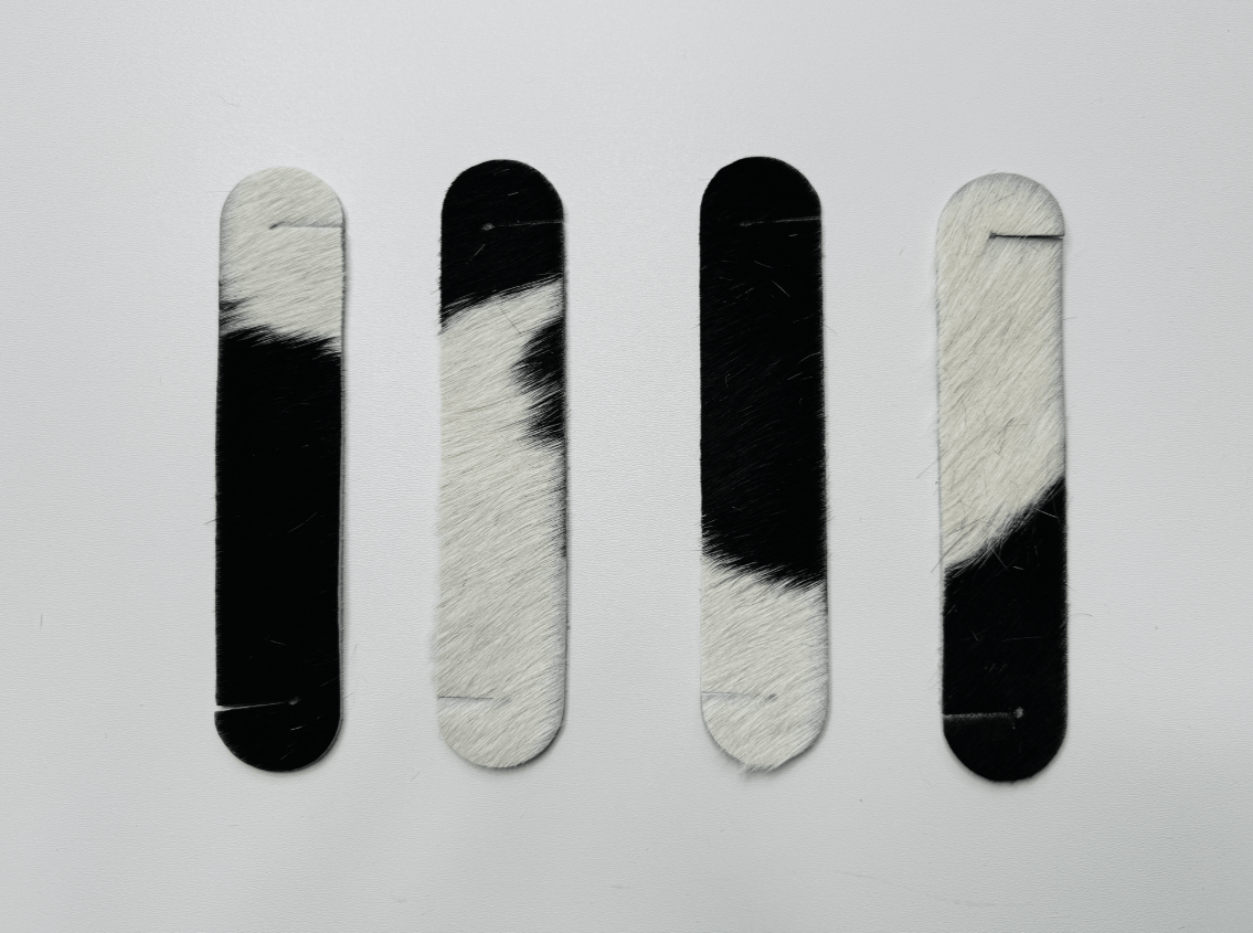 Serviettenringe aus echtem Kuhfell "Die klassische Schönheit" Extravagant für den besonderen Anlass, Wohnzimmer Esstisch, schwarz weiss 13x3,5cm - unendlich - schoen