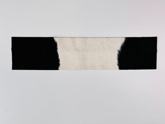 Echt Kuhfell Tischläufer, Modern eckig Wohnzimmer Esstisch (15x 50 cm, schwarz/weiss)