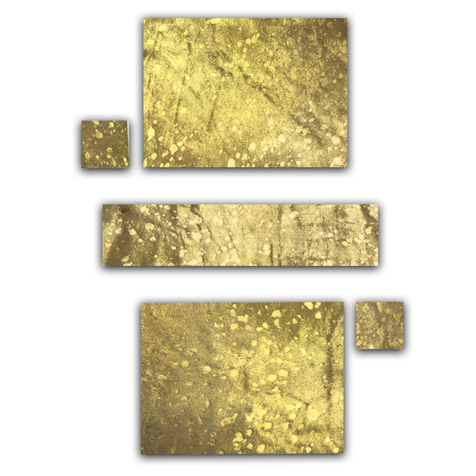 Echtes Kuhfell 2er-Platzset "Die luxeriöse  Schönheit" Tischset handgefertigt geruchsneutral Esstisch, modern gold metallic sparkle 40x30cm