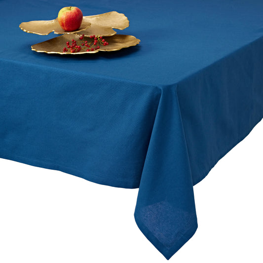 unendlich schoen - Tischdecke aus 100% Baumwolle, beste Qualität in modernem Design, Tischtuch  Maritim-Hanseatischer Look, faltenfreies Fallen (140 x 180 cm / 140 x 220 cm, blau)