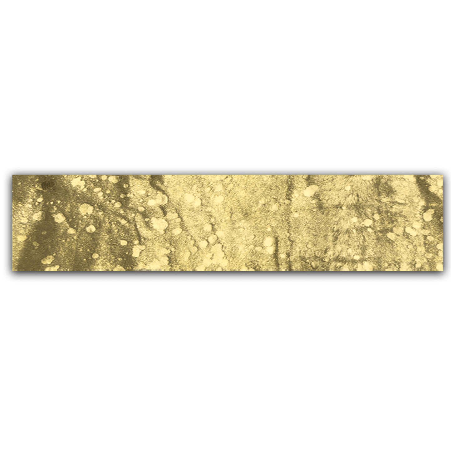 Eckiger Kuhfell-Tischläufer in gold metallic sparkle als Wohnakzent für Anrichte