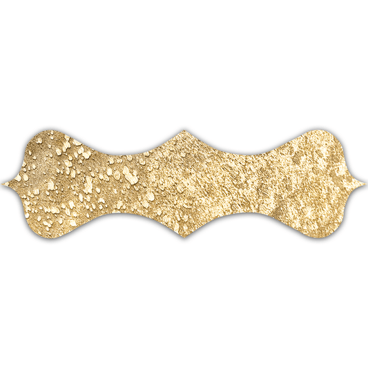 Echtfell-Tischläufer aus Kuhfell in rustikaler Form in gold metallic sparkle für stilvolle Möbeldekoration