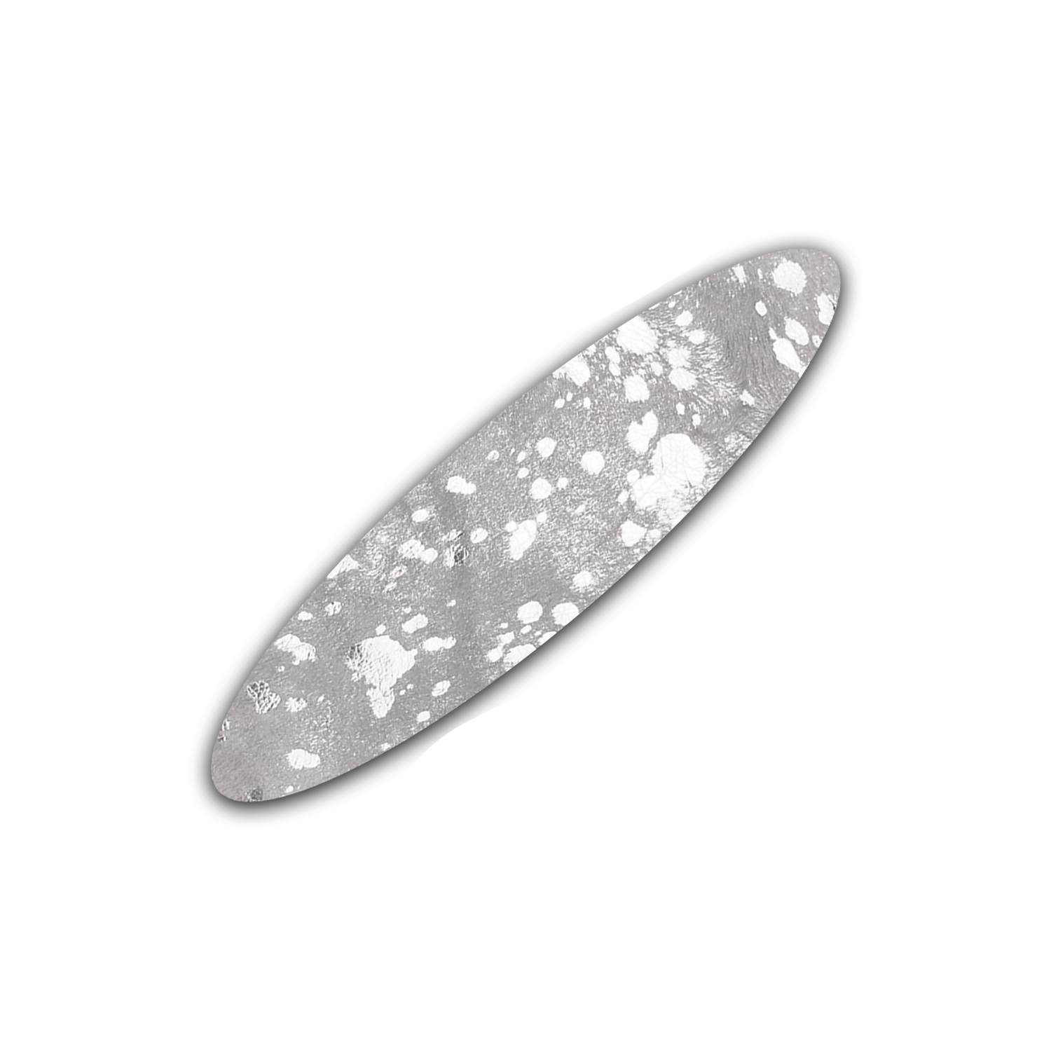 Echt Kuhfell Tischläufer"Die glänzende Schönheit" Wohnzimmer Esstisch, oval silber sparkle metallic 15x50cm - unendlich - schoen