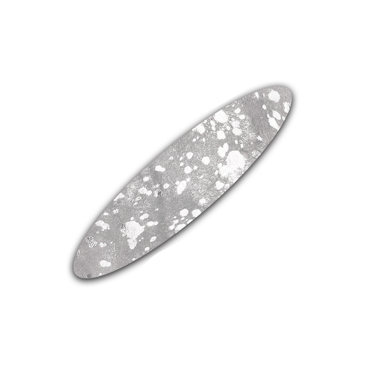 Echt Kuhfell Tischläufer"Die glänzende Schönheit" Wohnzimmer Esstisch, oval silber sparkle metallic 15x50cm - unendlich - schoen