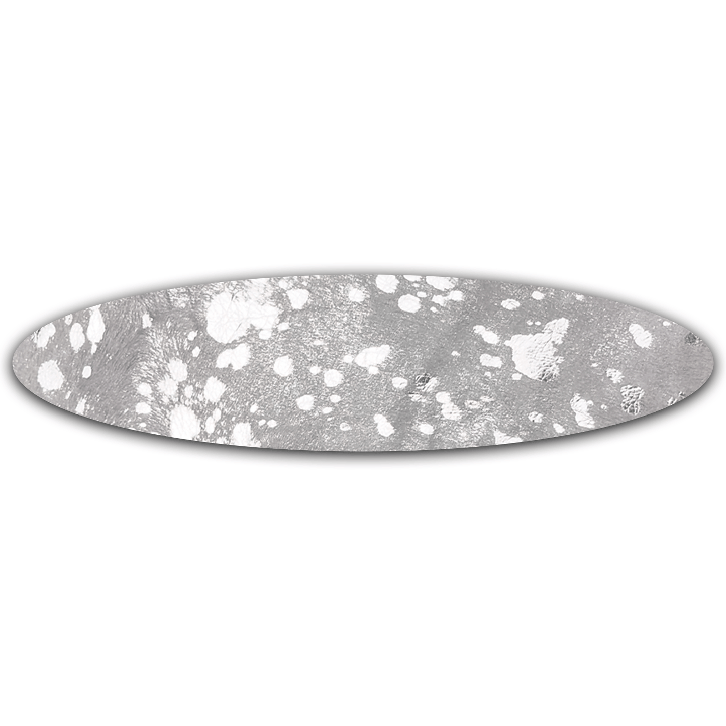 Echt Kuhfell Tischläufer"Die glänzende Schönheit" Wohnzimmer Esstisch, oval silber sparkle metallic 15x50cm - unendlich - schoen