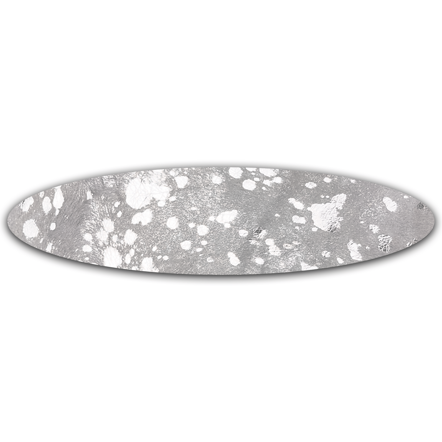 Echt Kuhfell Tischläufer"Die glänzende Schönheit" Wohnzimmer Esstisch, oval silber sparkle metallic 15x50cm - unendlich - schoen