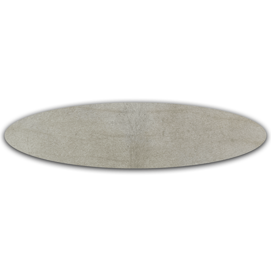 Echt Kuhfell Tischläufer"Die klare Schönheit" Wohnzimmer Esstisch, oval chrystal weiss 15x50cm - unendlich - schoen