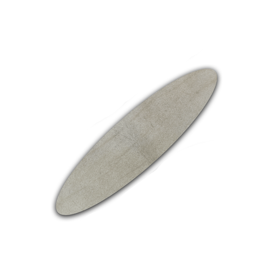 Echt Kuhfell Tischläufer"Die klare Schönheit" Wohnzimmer Esstisch, oval chrystal weiss 15x50cm - unendlich - schoen