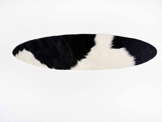 Echt Kuhfell Tischläufer"Die klassische Schönheit" Wohnzimmer Esstisch, oval schwarz/weiss 15x50cm - unendlich - schoen