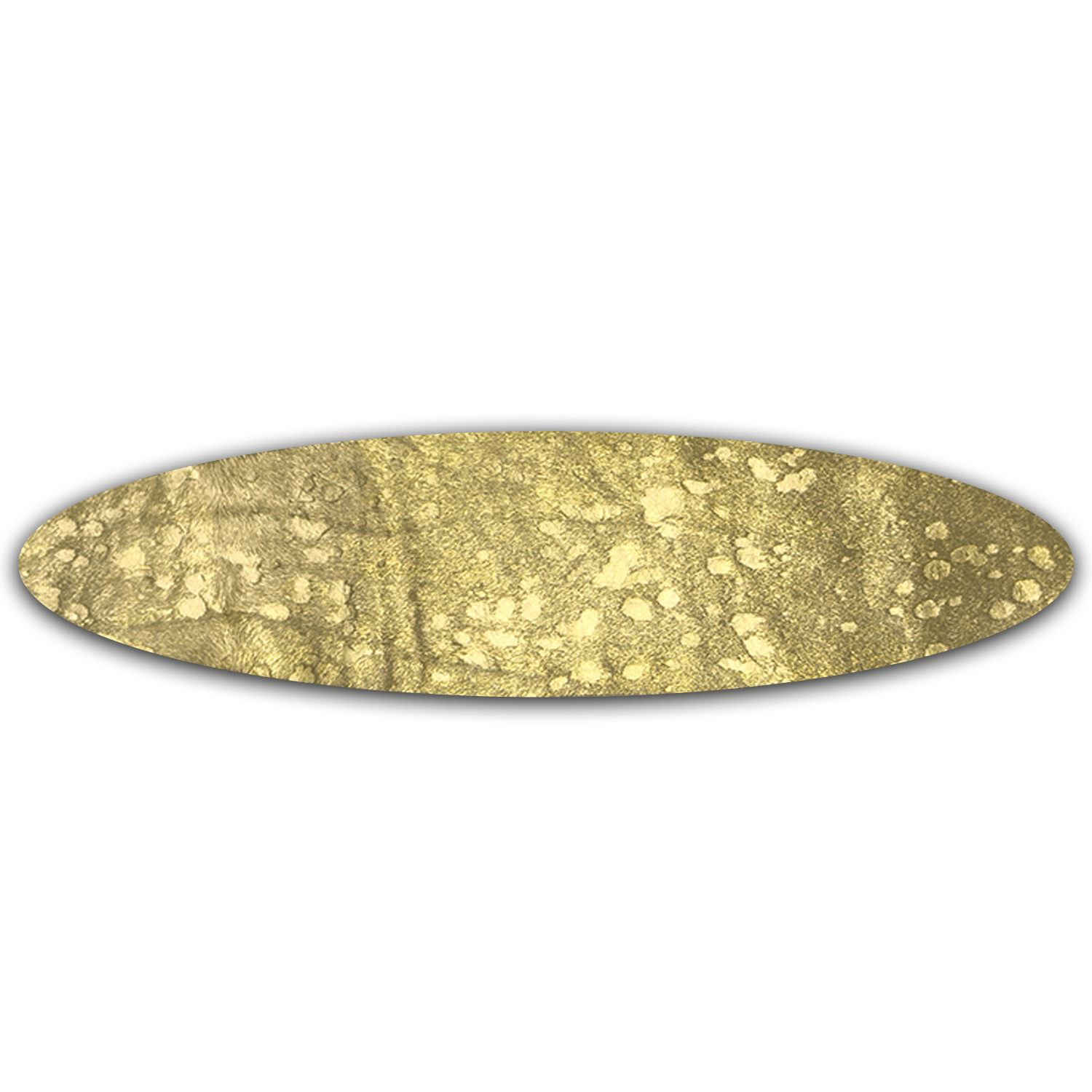 Handgefertigter Kuhfell-Tischläufer in gold metallic sparkle für Sekretär und nordischen Wohnstil