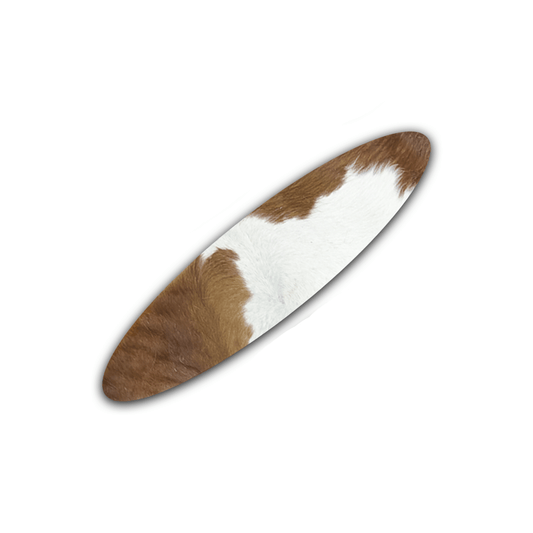 Echt Kuhfell Tischläufer"Die rustikale Schönheit" Wohnzimmer Esstisch, oval braun/weiss 15x50cm - unendlich - schoen