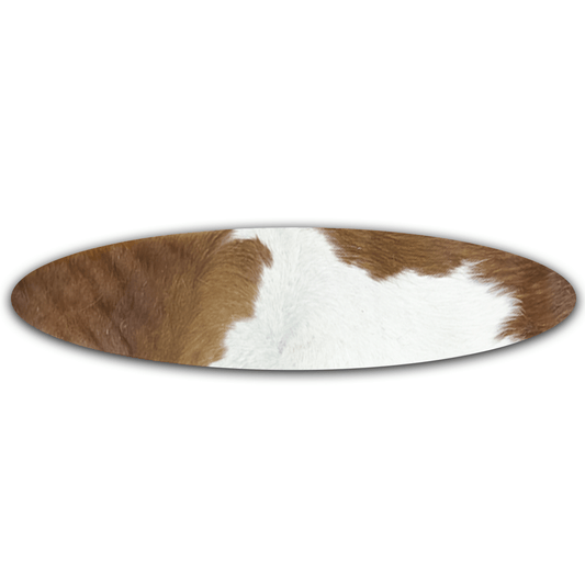 Echt Kuhfell Tischläufer"Die rustikale Schönheit" Wohnzimmer Esstisch, oval braun/weiss 15x50cm - unendlich - schoen