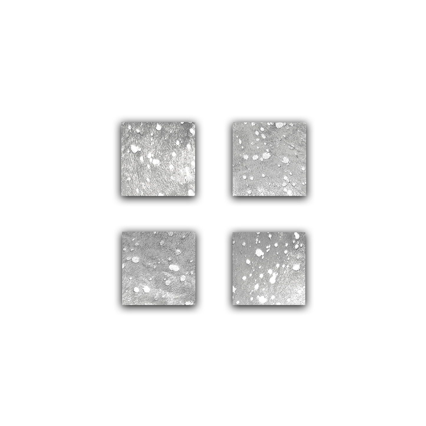 Echte Kuhfell Glasuntersetzer " Die glänzende Schönheit" edel schlicht, pflegeleicht, modern silber sparkle metallic 10x10cm - unendlich - schoen