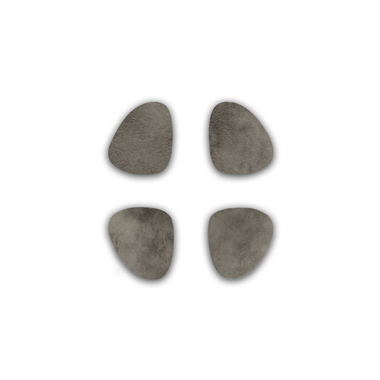 Echte Kuhfell Glasuntersetzer " Die moderne Schönheit" edel schlicht, pflegeleicht, oval taupe grau 11cm - unendlich - schoen