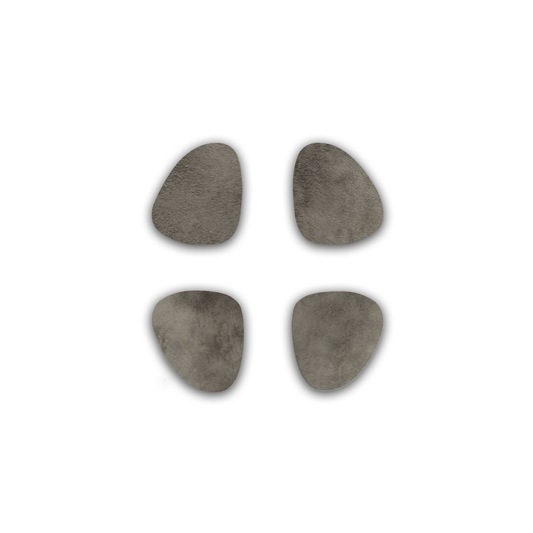 Echte Kuhfell Glasuntersetzer " Die moderne Schönheit" edel schlicht, pflegeleicht, oval taupe grau 11cm - unendlich - schoen