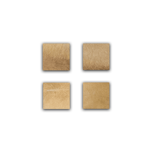 Echte Kuhfell Glasuntersetzer " Die nordische Schönheit" edel schlicht, pflegeleicht, modern champagner blond 10x10cm - unendlich - schoen