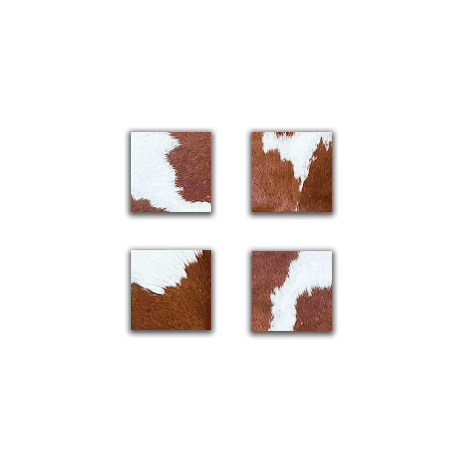 Echte Kuhfell Glasuntersetzer " Die rustikale Schönheit" edel schlicht, pflegeleicht, modern braun weiß 10x10cm - unendlich - schoen