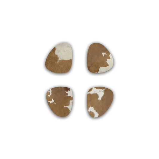Echte Kuhfell Glasuntersetzer " Die rustikale Schönheit" edel schlicht, pflegeleicht, oval braun weiß 11cm - unendlich - schoen