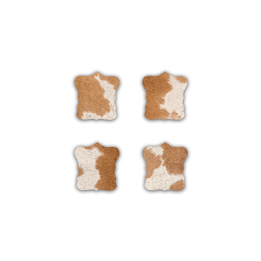 Echte Kuhfell Glasuntersetzer " Die rustikale Schönheit" selten, edel schlicht, pflegeleicht, rustikal braun weiss 13cm Ø - unendlich - schoen