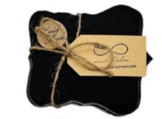 Echte Kuhfell Glasuntersetzer " Die schlichte Schönheit" edel schlicht, pflegeleicht, rustikal schwarz 13cm Ø - unendlich - schoen