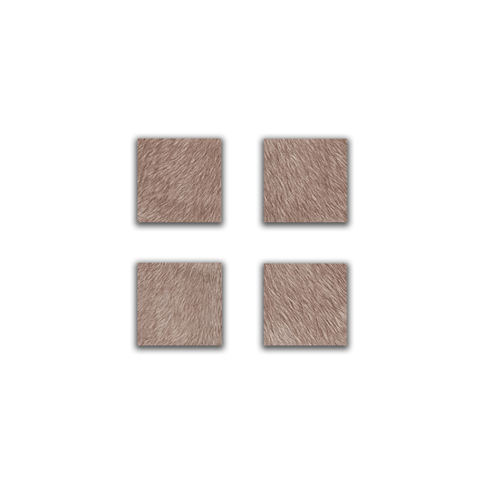 Echte Kuhfell Glasuntersetzer " Die warme Schönheit" edel schlicht, pflegeleicht, modern taupe braun 10x10cm - unendlich - schoen