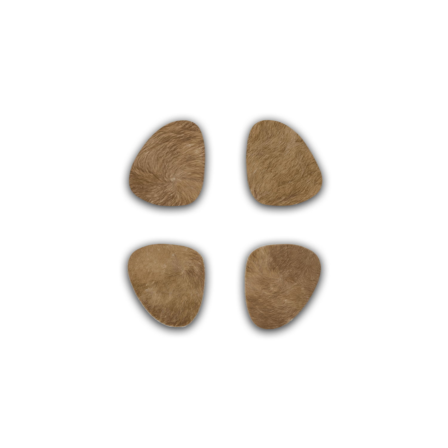 Echte Kuhfell Glasuntersetzer " Die warme Schönheit" edel schlicht, pflegeleicht, oval taupe braun 11cm - unendlich - schoen