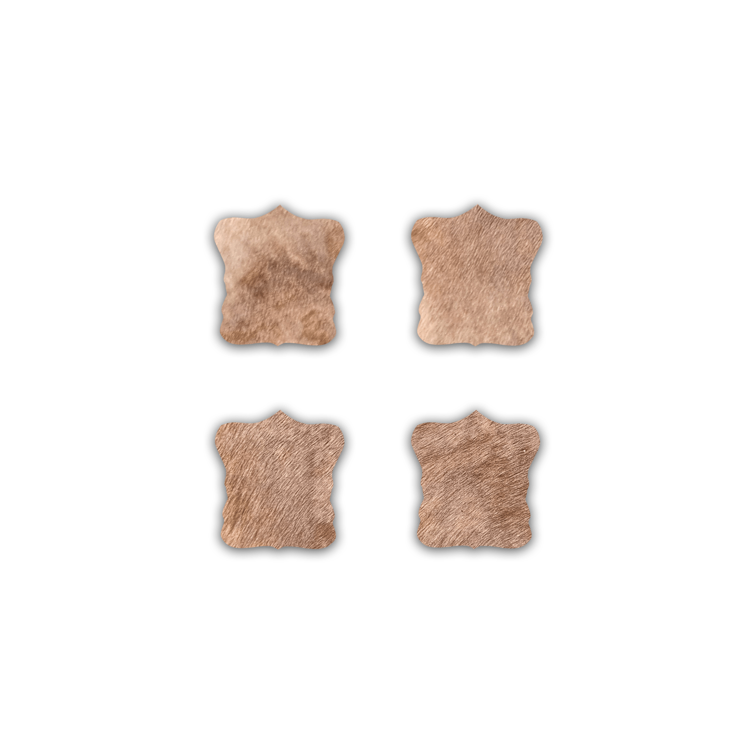 Echte Kuhfell Glasuntersetzer " Die warme Schönheit" selten, edel schlicht, pflegeleicht, rustikal taupe braun 13cm Ø - unendlich - schoen