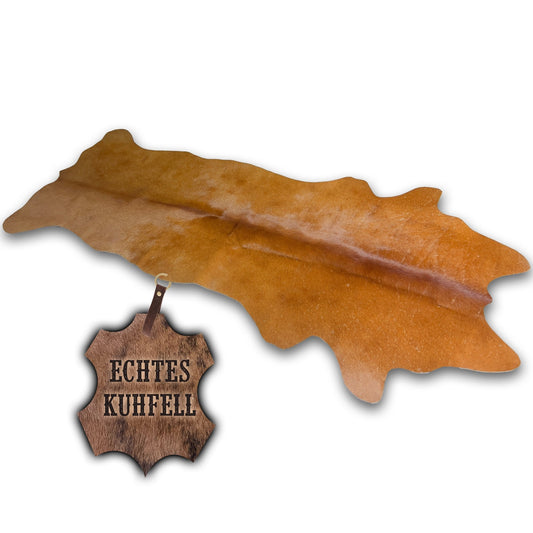 Echter Kuhfell Teppich klein "Die natürliche Schönheit" Läufer für Wohnzimmer Flur Eingangsbereich, Rinderfell für kleinere Flächen, rustikal rotbraun 160x70cm /120x55cm - unendlich - schoen