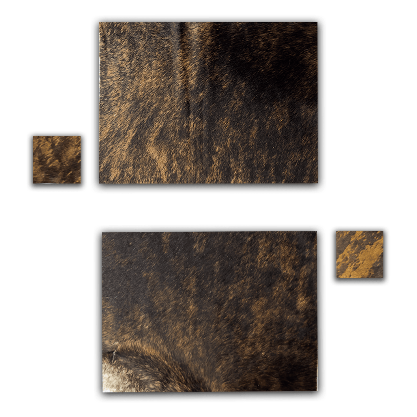 Echtes Kuhfell 2er - Platzset Die exotische Schönheit" Tischset handgefertigt geruchsneutral Esstisch, modern braun gestromt, getigert 40x30cm - unendlich - schoen