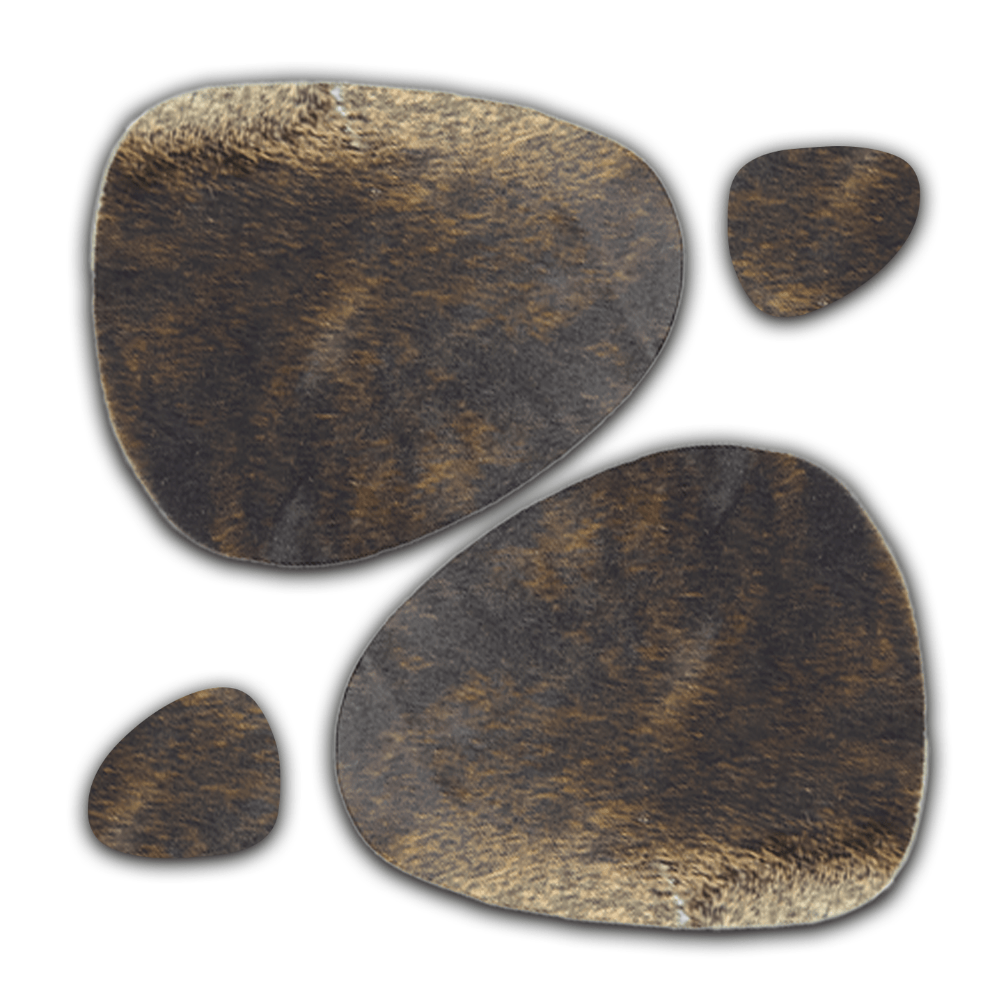 Echtes Kuhfell 2er - Platzset "Die exotische Schönheit" Tischset handgefertigt geruchsneutral Esstisch, oval braun gestromt, getigert 40x32cm - unendlich - schoen