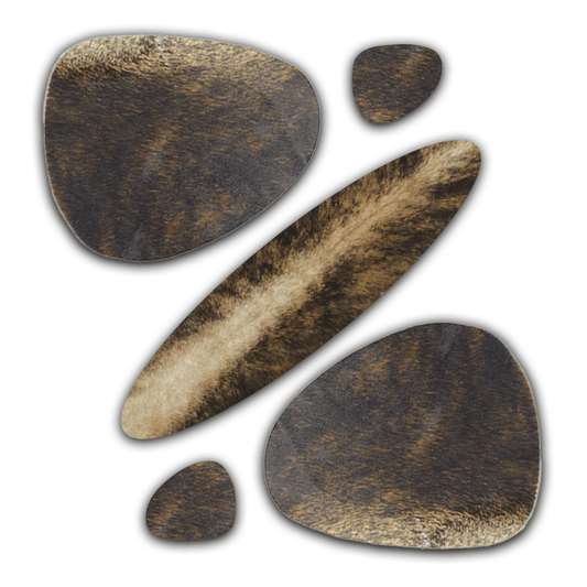 Echtes Kuhfell 2er - Platzset "Die exotische Schönheit" Tischset handgefertigt geruchsneutral Esstisch, oval braun gestromt, getigert 40x32cm - unendlich - schoen