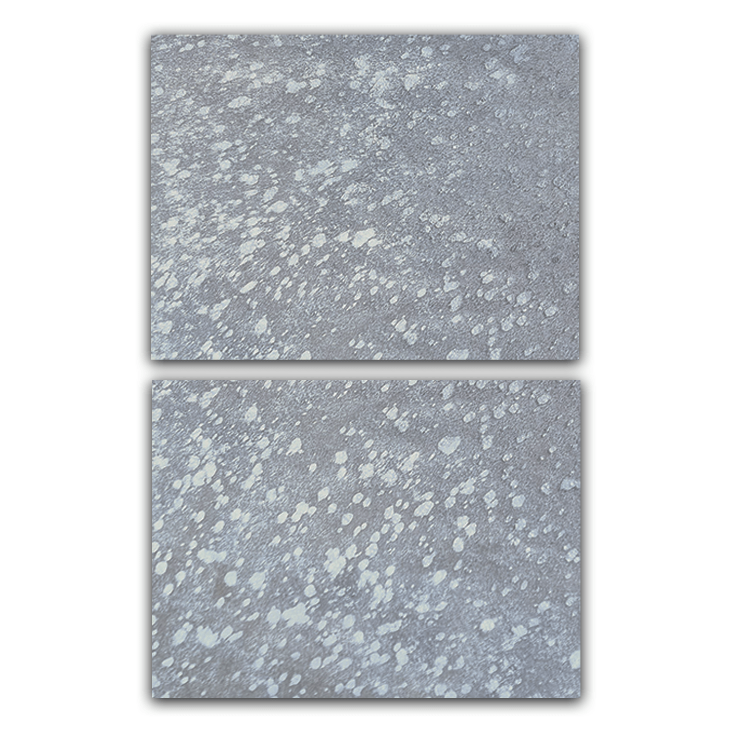 Echtes Kuhfell 2er - Platzset "Die glänzende Schönheit" Tischset handgefertigt geruchsneutral Esstisch, modern silber metallic sparkle 40x30cm - unendlich - schoen